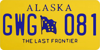 AK license plate GWG081