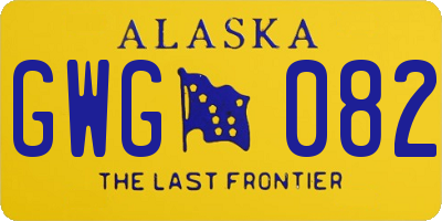 AK license plate GWG082