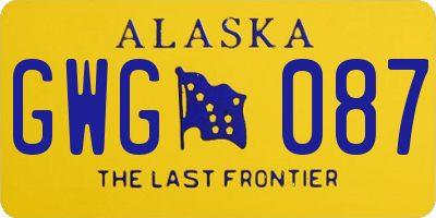 AK license plate GWG087