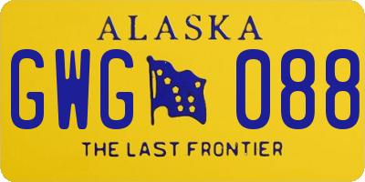 AK license plate GWG088