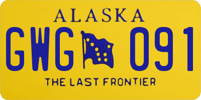 AK license plate GWG091