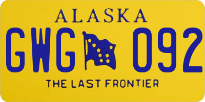 AK license plate GWG092