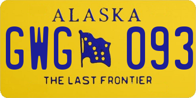 AK license plate GWG093