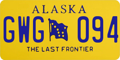 AK license plate GWG094