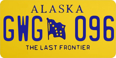 AK license plate GWG096