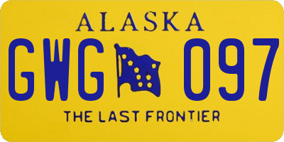 AK license plate GWG097