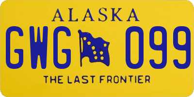 AK license plate GWG099