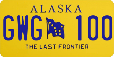 AK license plate GWG100