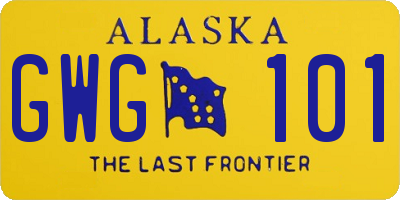 AK license plate GWG101