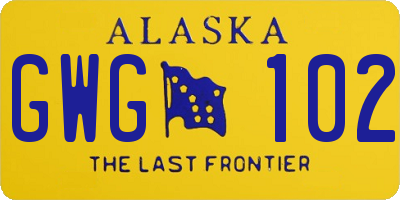 AK license plate GWG102