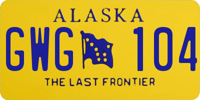 AK license plate GWG104