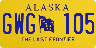 AK license plate GWG105