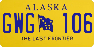 AK license plate GWG106