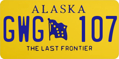 AK license plate GWG107