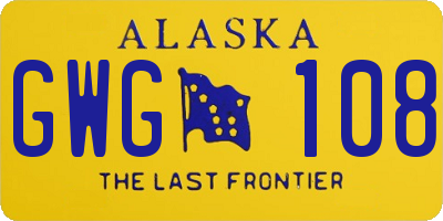 AK license plate GWG108