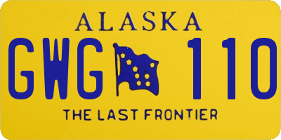 AK license plate GWG110