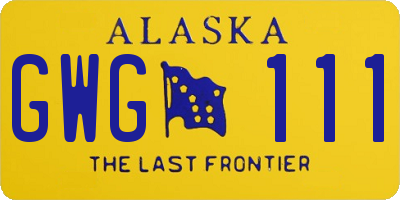 AK license plate GWG111