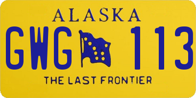 AK license plate GWG113