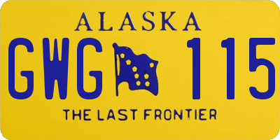 AK license plate GWG115