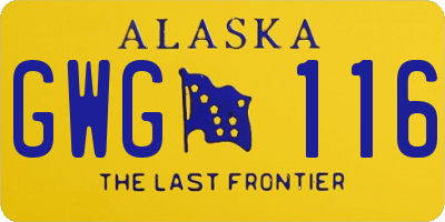 AK license plate GWG116