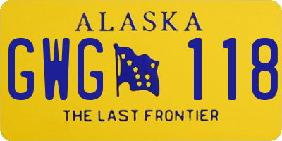 AK license plate GWG118