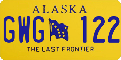 AK license plate GWG122