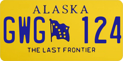 AK license plate GWG124