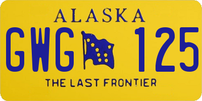 AK license plate GWG125