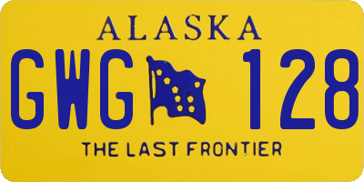 AK license plate GWG128