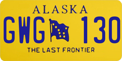 AK license plate GWG130