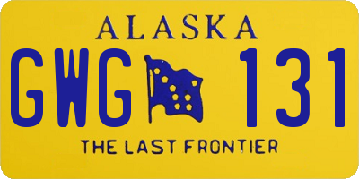 AK license plate GWG131