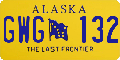 AK license plate GWG132