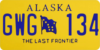 AK license plate GWG134