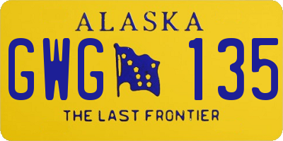 AK license plate GWG135