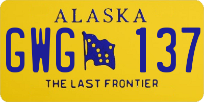 AK license plate GWG137