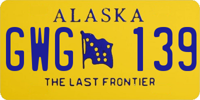 AK license plate GWG139