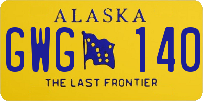 AK license plate GWG140