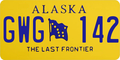 AK license plate GWG142