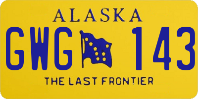 AK license plate GWG143