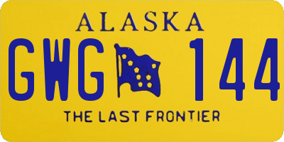 AK license plate GWG144