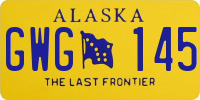 AK license plate GWG145