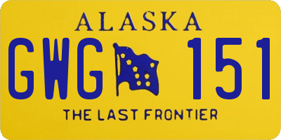 AK license plate GWG151