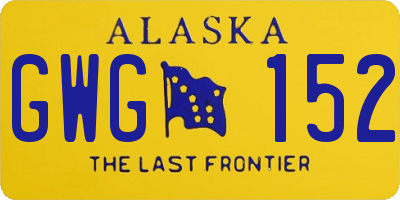 AK license plate GWG152