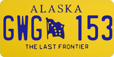 AK license plate GWG153