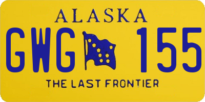 AK license plate GWG155