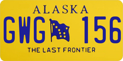 AK license plate GWG156