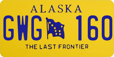 AK license plate GWG160