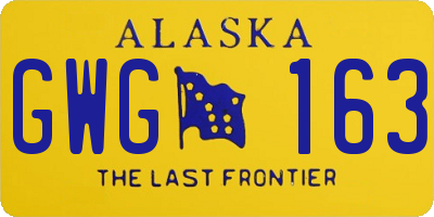 AK license plate GWG163