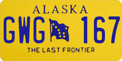 AK license plate GWG167