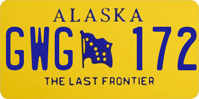 AK license plate GWG172